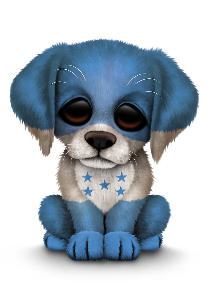 "Cute Patriotic Honduras Flag Puppy Dog" by jeff bartels