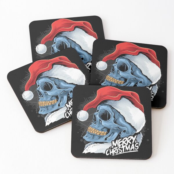 Item preview, christmas skull wearing santa claus hat vector designed and sold by teemix.