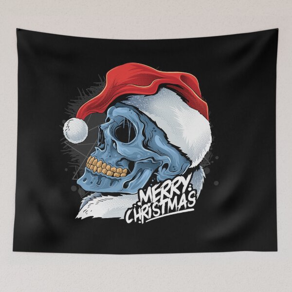 Item preview, christmas skull wearing santa claus hat vector designed and sold by teemix.