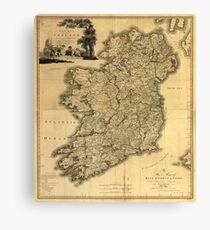 Vintage Map of Ireland (1797) Canvas Print