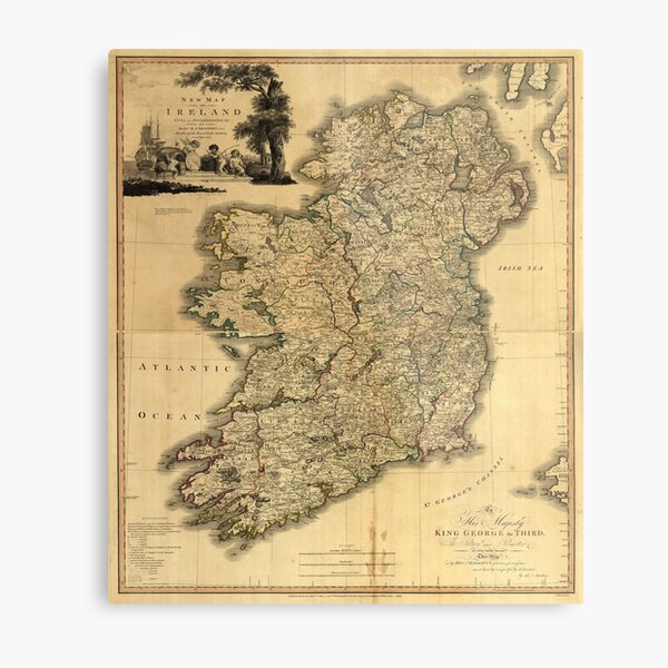 Old Ireland Map Wall Art Redbubble