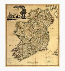 Vintage Map of Ireland (1797) Photographic Print