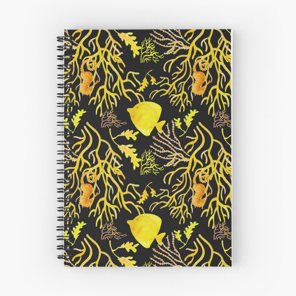 Item preview, Yellow fish pattern black designed and sold by AgniArt.