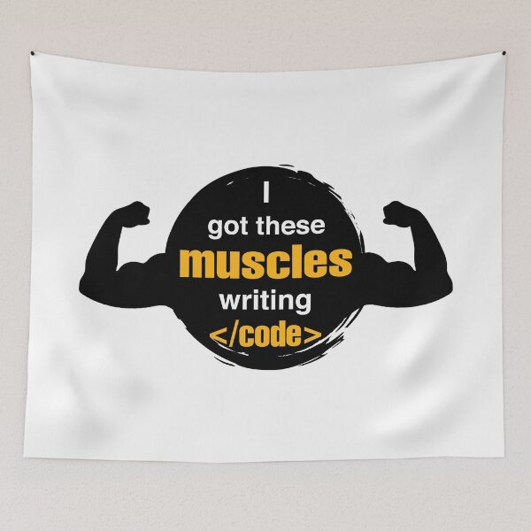 Item preview, I GOT THESE MUSCLES WRITING </Code> designed and sold by OxmatDesign.