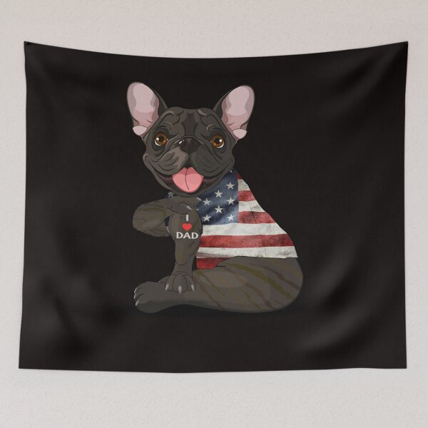 Item preview, Bulldog Dog Tattoo I Love Dad Fathers Day designed and sold by BiancaMoss51.
