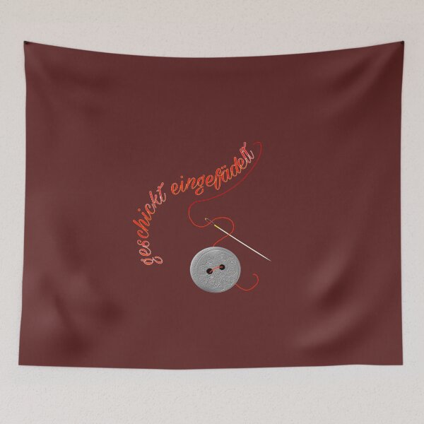 Item preview, Cleverly threaded - button, needle and thread - photo collage with lettering designed and sold by kikidu21.