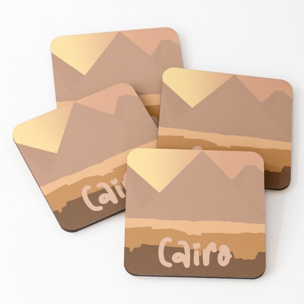 Item preview, The Great Pyramids of Giza, Cairo City Skyline In Earth Tones designed and sold by I Am Skye With An E.