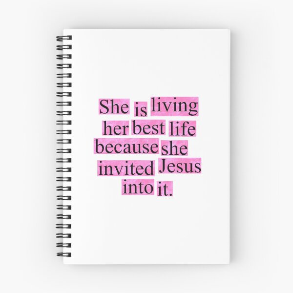 Item preview, She is living her best life because she invited Jesus into it. - Pink designed and sold by gbreshears.