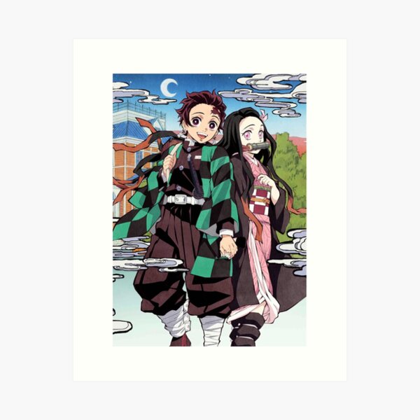 nezuko and tanjiro art prints redbubble