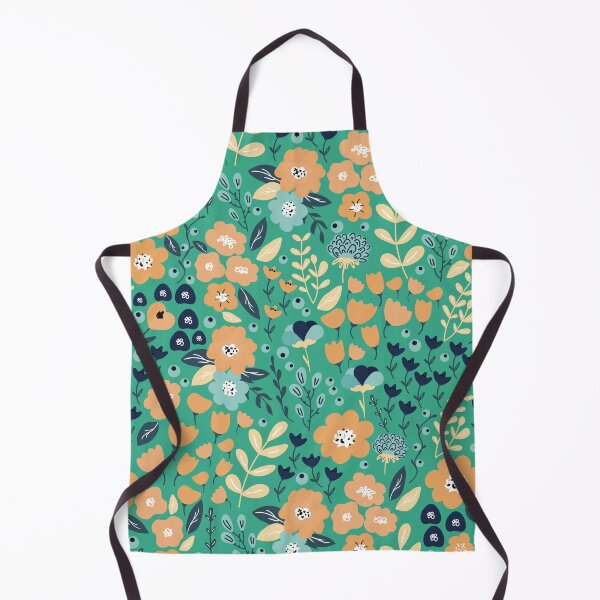 Artikelvorschau, Ditsy Florals in Green and Orange entworfen und verkauft von meggydesigns.