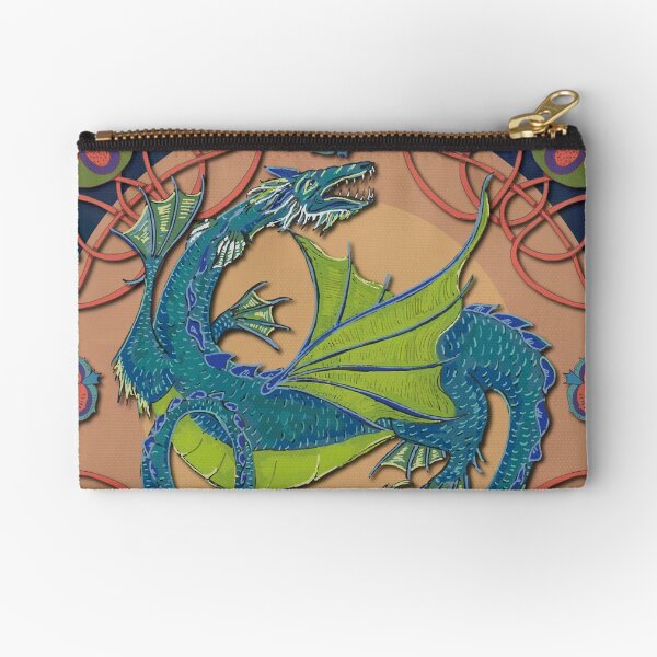 Celtic Medieval Water Dragon Zipper Pouch