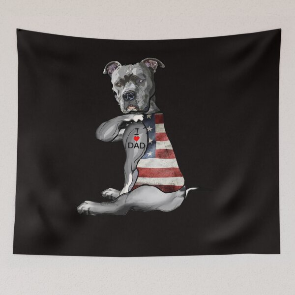 Item preview, Dog Pitbull I Love Mom Tattoo Fathers Day designed and sold by BiancaMoss51.