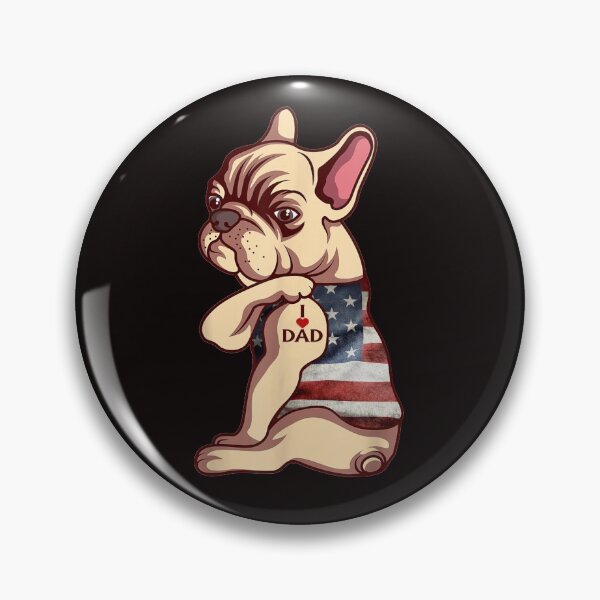 Item preview, French Bulldog Dog Tattoo I Love Dad Funny Fathers Day designed and sold by BiancaMoss51.