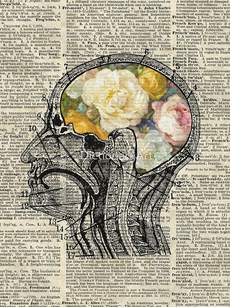 Brain Full Of Flowers Dictionary Art | Mini Skirt