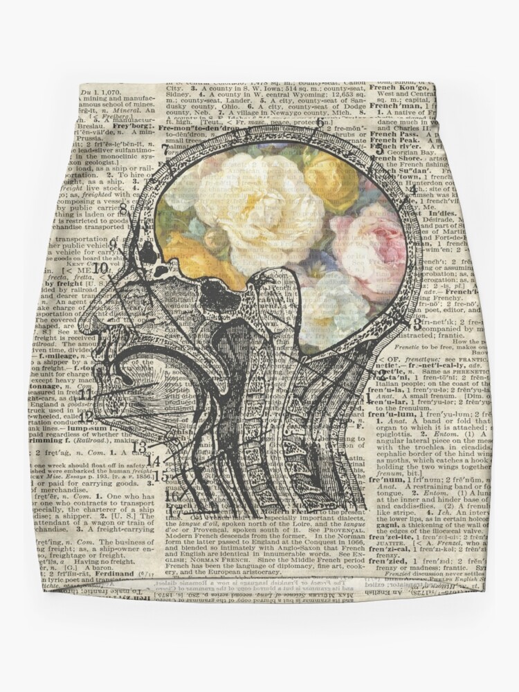 Brain Full Of Flowers Dictionary Art | Mini Skirt