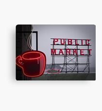 cold day ... hot coffee Canvas Print