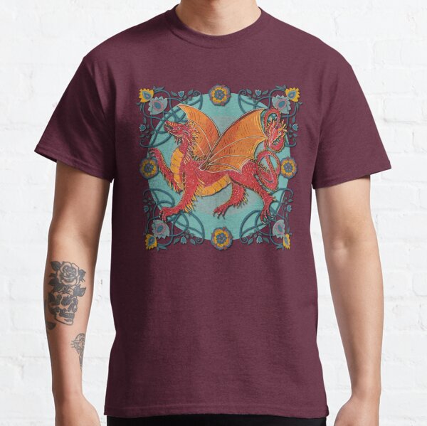 Celtic Medieval Fire Dragon Classic T-Shirt