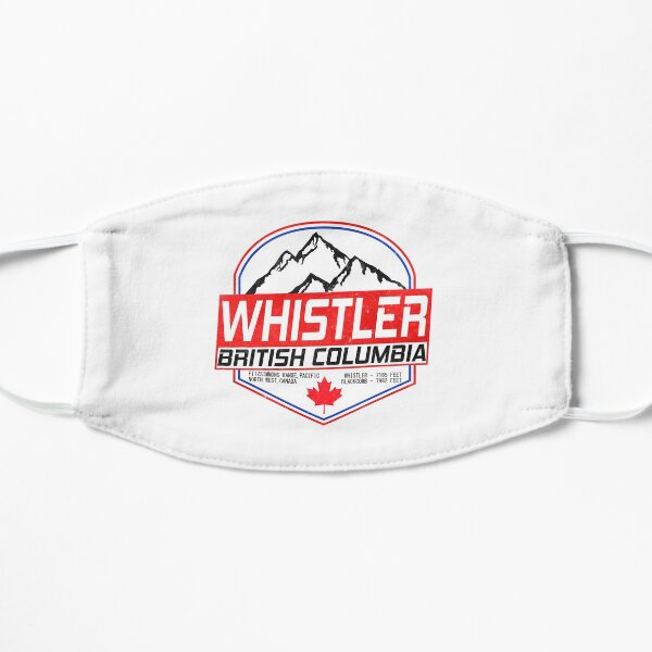 Retro Ski Whistler B.C Canada Skiing and Mountain Biking Paradise Flat Mask