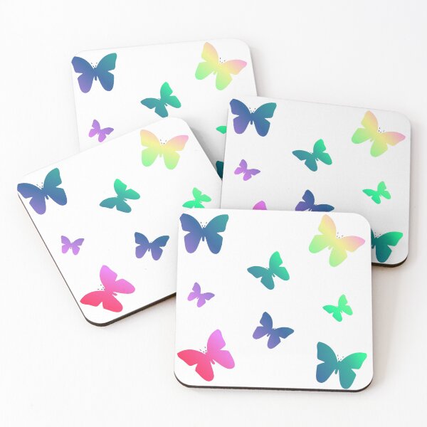 Item preview, Cute Rainbow Colored Butterflies Purple Blue Pink Yellow Butterfly designed and sold by kmcs.