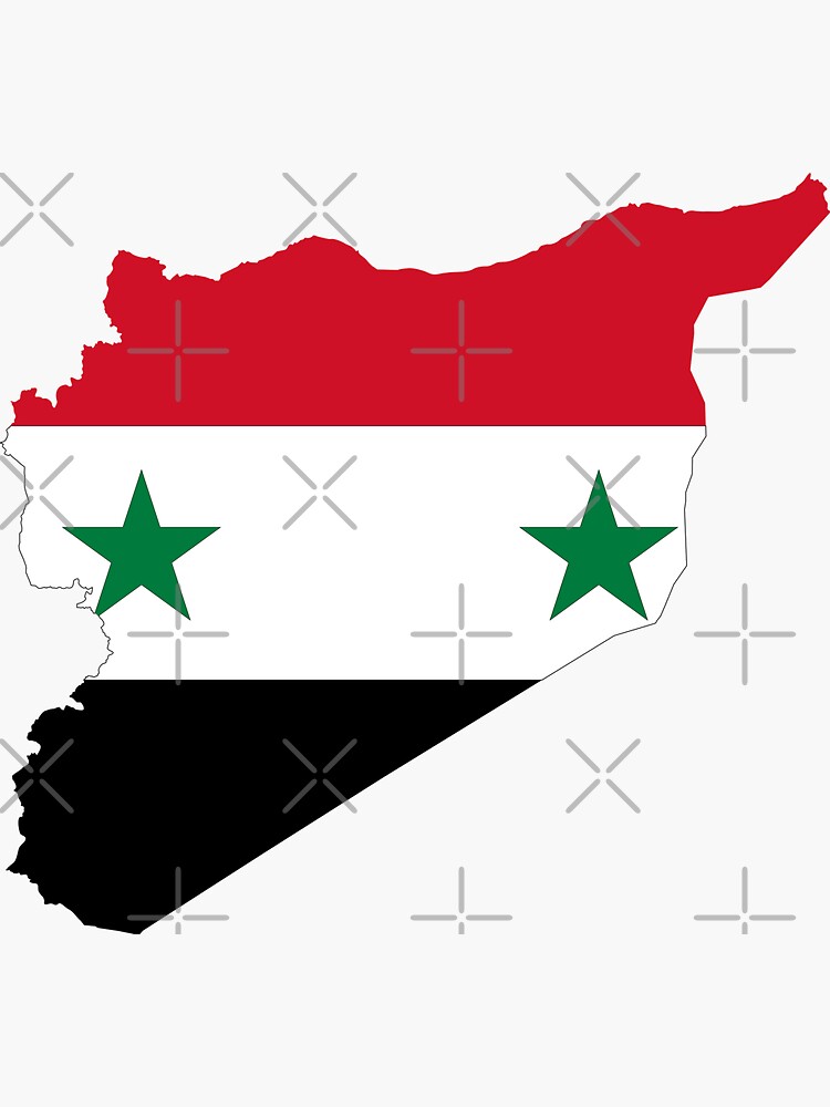 Syria Flag Map Sticker for Sale by limitlezz