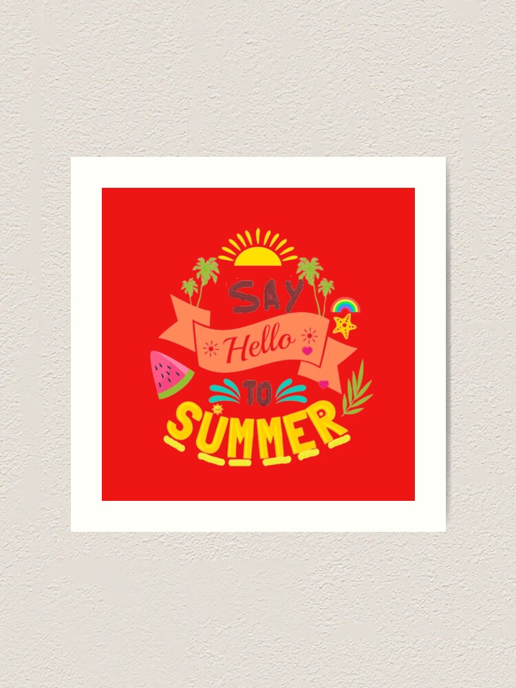 Lámina artística Diga hola al verano mensaje gráfico creativo para su verano Cartel de