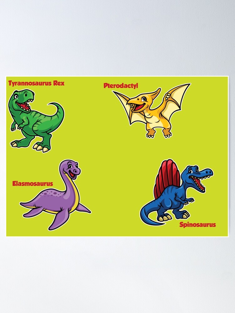 Póster para colorear con pegatinas · dinosaurios