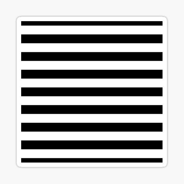 Solid Black and White Large Horizontal Cabana Tent Stripe Sticker