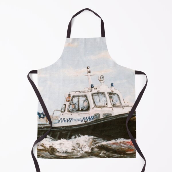Aperçu de l'œuvre Bateau de police de la Tamise des années 1980 créée et vendue par Mackenzie Moulton International Artist .