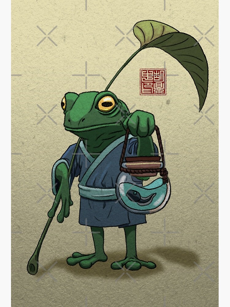 Thumbnail 2 of 2, Art Board Print, A Frog and His Son designed and sold by DingHuArt.