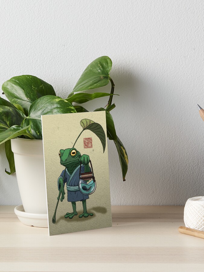 Thumbnail 1 of 2, Art Board Print, A Frog and His Son designed and sold by DingHuArt.
