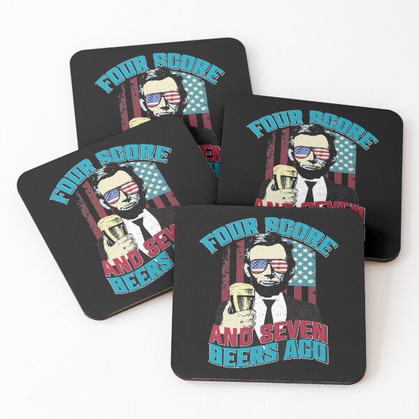 Item preview, Four Score and Seven Beers Ago (V2) - funny freedom quotes designed and sold by DebbisPalette.