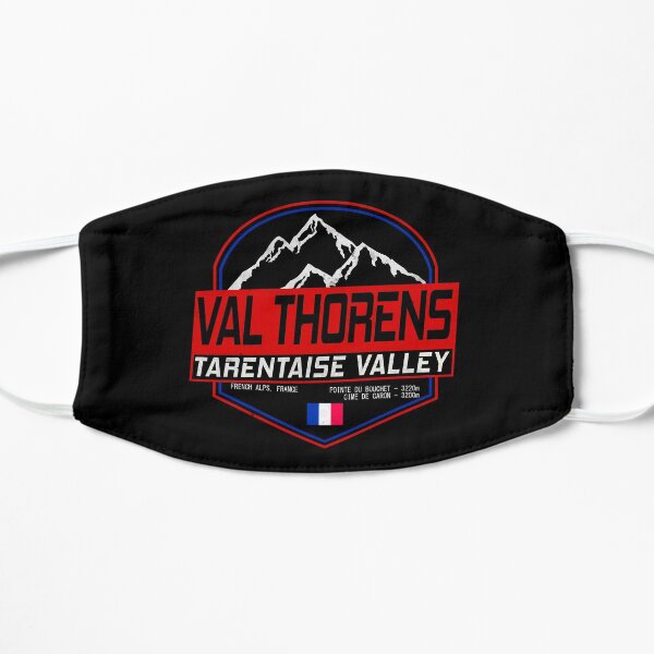 Retro Ski Val Thorens France Skiing and Mountain Biking Paradise Flat Mask