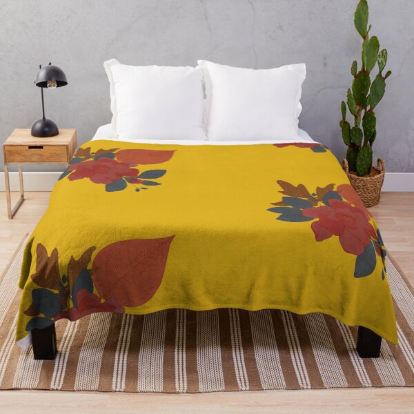 Item preview, Boho Summer Colors Textured Floral Arrangement on Mustard Yellow designed and sold by MFGB-Creations.