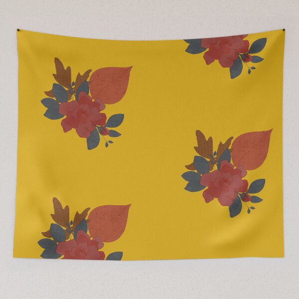 Item preview, Boho Summer Colors Textured Floral Arrangement on Mustard Yellow designed and sold by MFGB-Creations.