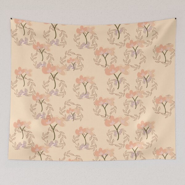 Item preview, White and brown floral pattern designed and sold by Simi2020.