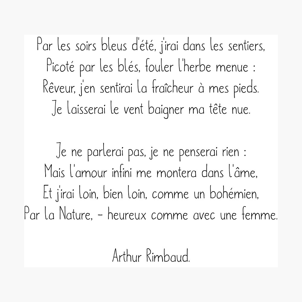 French famous poem from Arthur Rimbaud