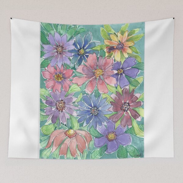 Item preview, Colorful Floral Outlined designed and sold by artsyANTcreatns.