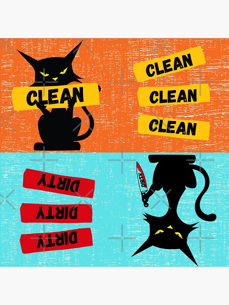 Black Cat Dishwasher Magnet Clean Dirty, Funny Cat Magnet, Dirty Cat, Scary  Cat, Sarcastic Cat Magnets, cat lover gift, Cat Mom Gift Idea - Clean And Dirty  Magnet - Magnet