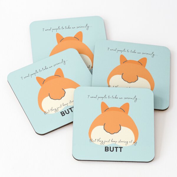 Item preview, "Stop Staring At My Butt" - Corgi  designed and sold by KawaiiForAll.