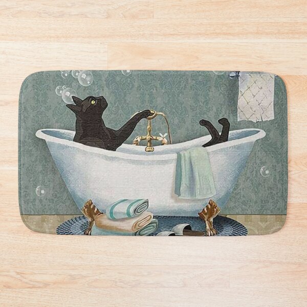 Black Cat Bath Mat for Sale by Jenn Inashvili