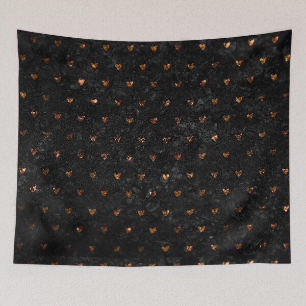 Item preview, Modern Black Textured Copper Mini Hearts Pattern designed and sold by MFGB-Creations.