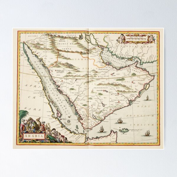 Item preview, Vintage Map of Saudi Arabia (1662) designed and sold by BravuraMedia.