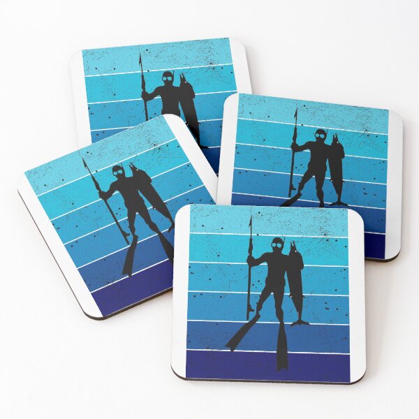 Item preview, Spearfishing retro gradients deep blue ocean gift idea for any fishing diving lover  designed and sold by Live  Today.