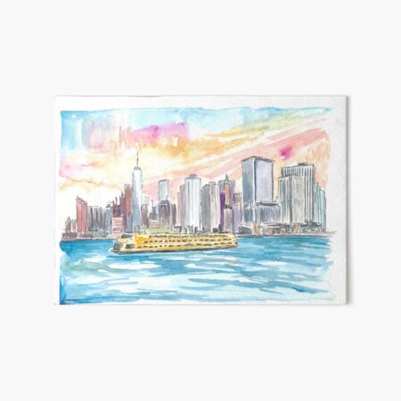 Artikel-Vorschau von Staten Island Ferry mit Skyline von Manhattan, designt und verkauft von artshop77.