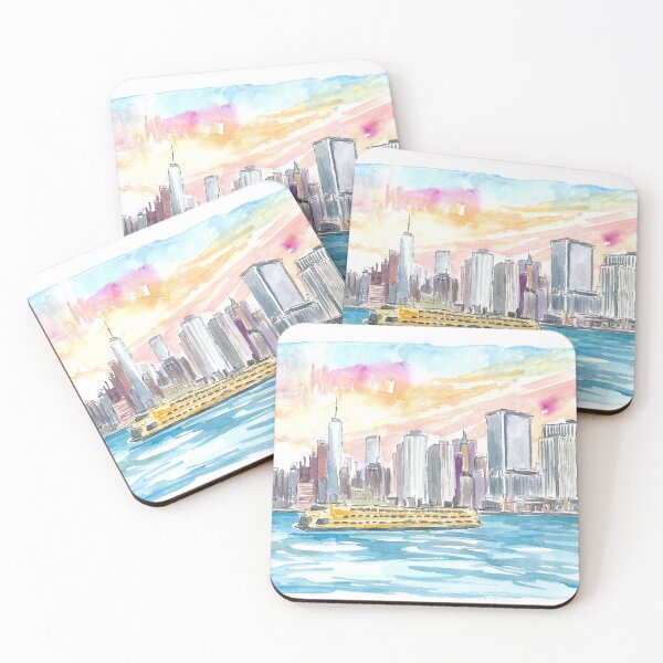 Item preview, Staten Island Ferry with Manhattan Skyline designed and sold by artshop77.