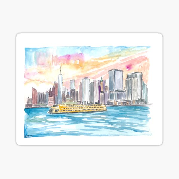 Aperçu de l'œuvre Ferry de Staten Island avec vue sur Manhattan créée et vendue par artshop77.