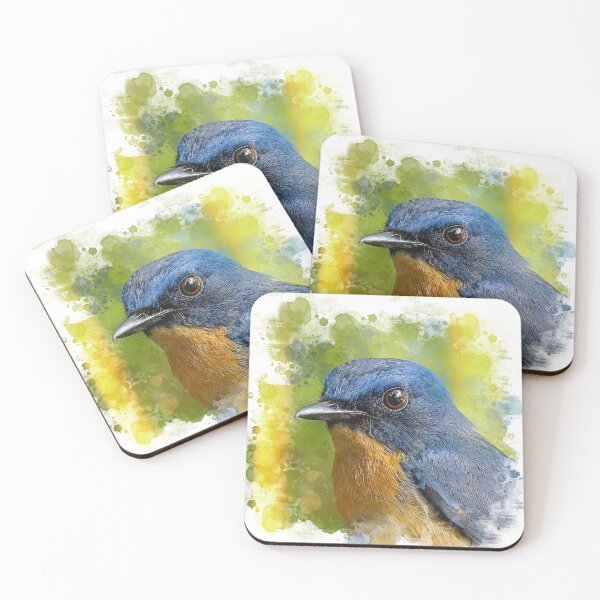 Item preview, A digital art of a Tickle's Blue Flycatcher  designed and sold by Soban Raj.