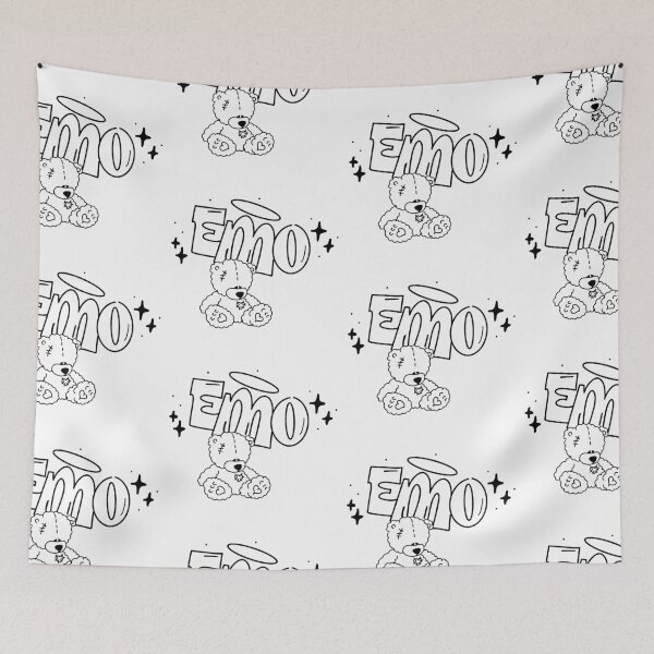 Item preview, emo teddy bear (outline) designed and sold by y2kdiariesbyliz.