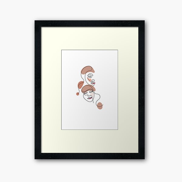 Single Line Drawing Framed Art Print