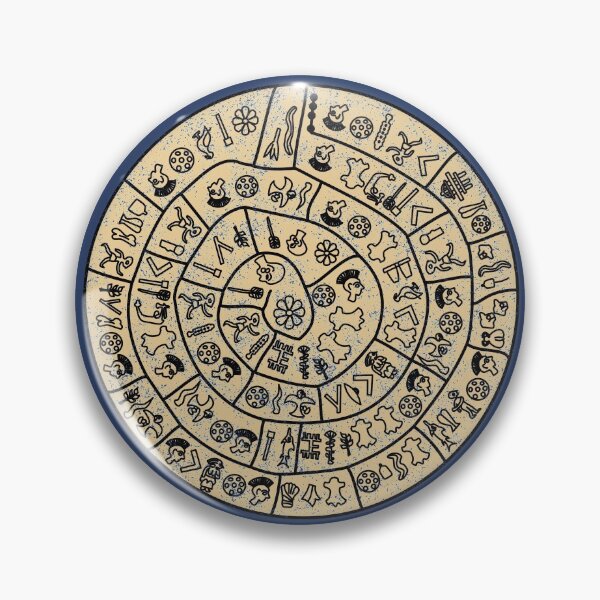 Item preview, Distressed Phaistos Disk from Minoan Crete designed and sold by Happy Puppy Print On Demand.